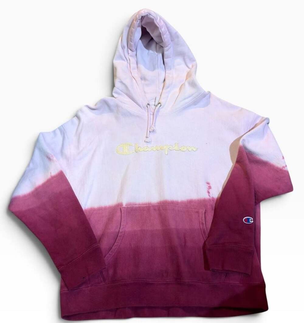 Champion Reverse Weave Hoodie Size 2X-Large Pink Ombre Dip Dye